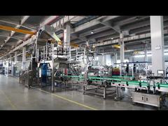 خط پرکن اتوماتیک بشکه 10 لیتری برای قطعات پلاستیکی - بارگیری خودکار، توزین، درب‌بندی